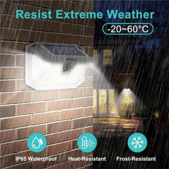 Solar Motion Sensor Lights Outdoor LED Wall Security Waterproof Yard Patio Fence - Picture 5 of 7